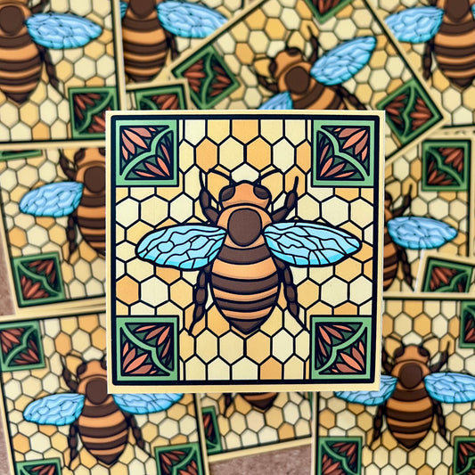 Stained Glass Bee - Sticker